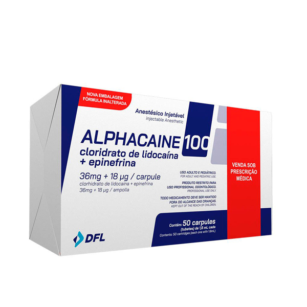 ANESTESIA - 2% ALPHACAINA LIDOCAINA, 50/T VIDRIO, DFL BRASIL