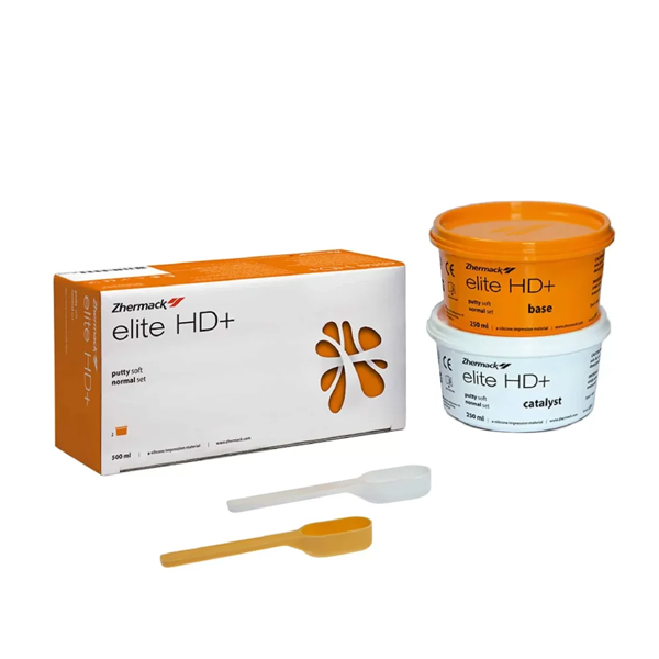 SILICONA ADICION - ELITE HD+, PUTTY NORMAL CAJA 2 POTES 250 ML PESADA - ZHERMACK