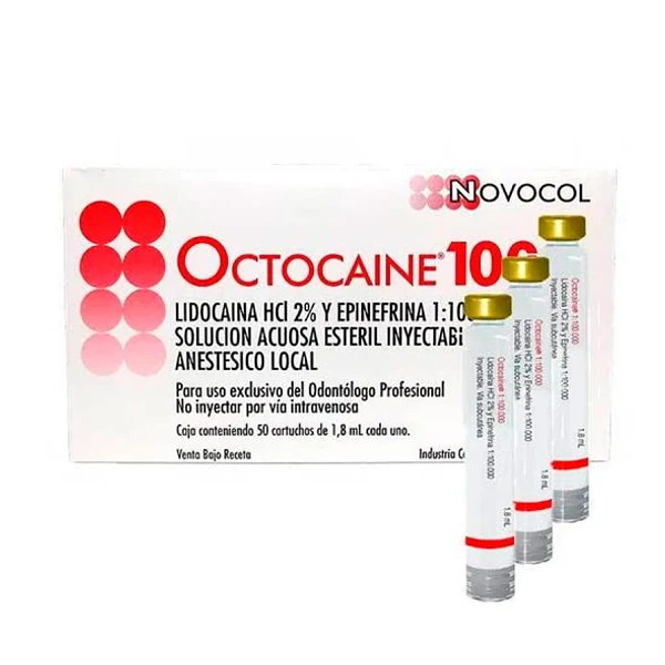 ANESTESIA - 2% OCTOCAINA, LIDOCAINA CON EPINEFRINA , 50/T VIDRIO, NOVOCOL