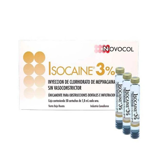 ANESTESIA - 3%, ISOCAINA, MEPIVACAINA, 50/T VIDRIO, NOVOCOL