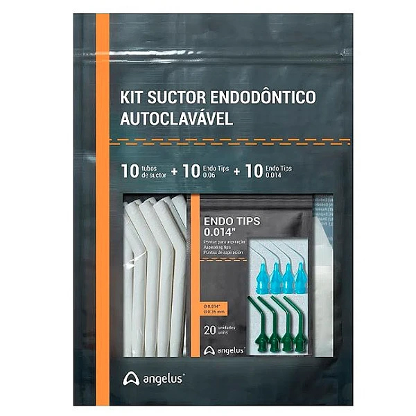 KIT MICROEYECTORES SUCTOR ENDODONTICO - INCLUYE 10 TUBOS DE SUCTOR + 10 ENDO TIPS 0.06 + 10 ENDO TIPS 0.014 - ANGELUS