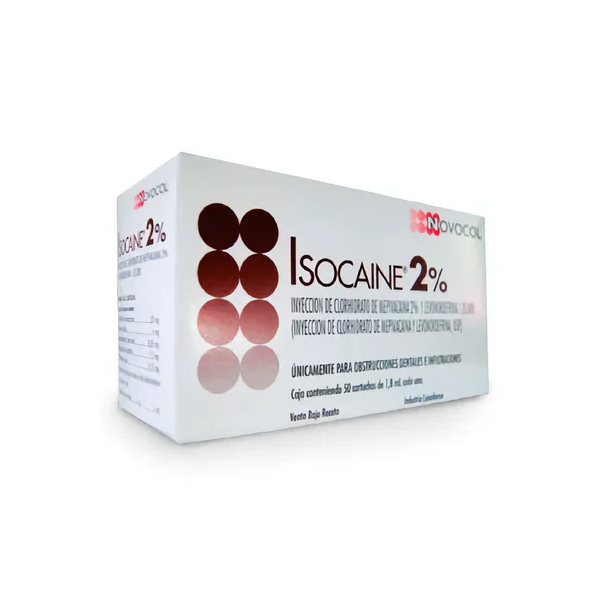 ANESTESIA - 2%, ISOCAINA, 50/T VIDRIO, NOVOCOL