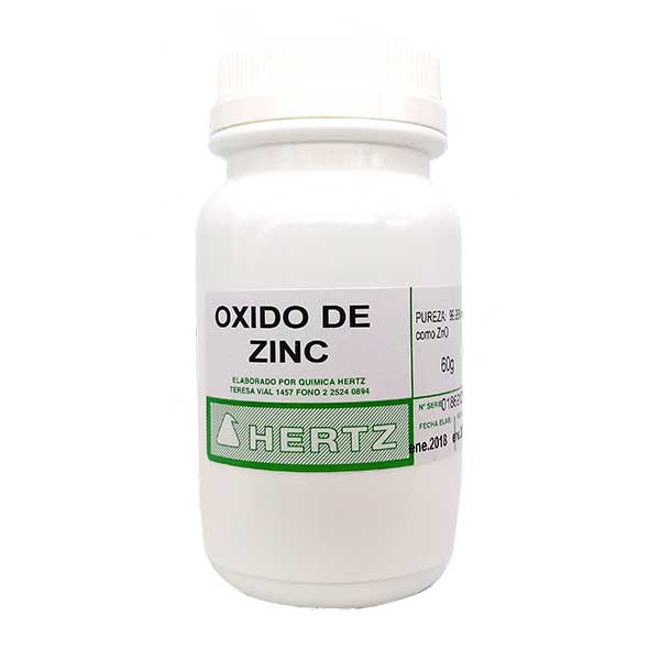 OXIDO DE ZINC 99% - FRASCO 60 GR - HERTZ