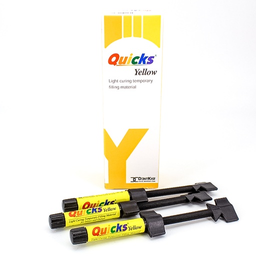 RESINA TEMPORAL - QUICKS YELLOW - 3 JERINGA X 3GR - DENTKIST