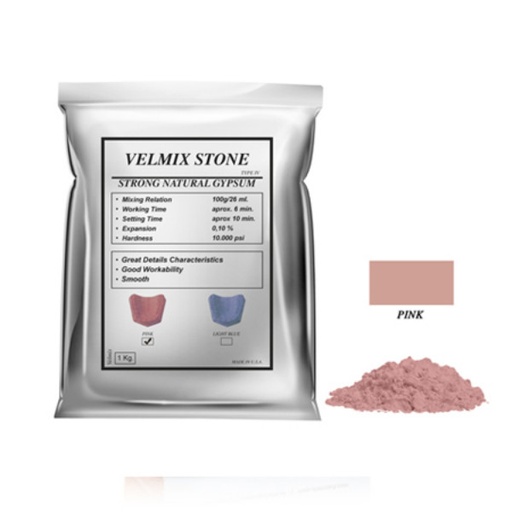 YESO EXTRADURO - TIPO IV - ROSADO 1KG - VELMIX
