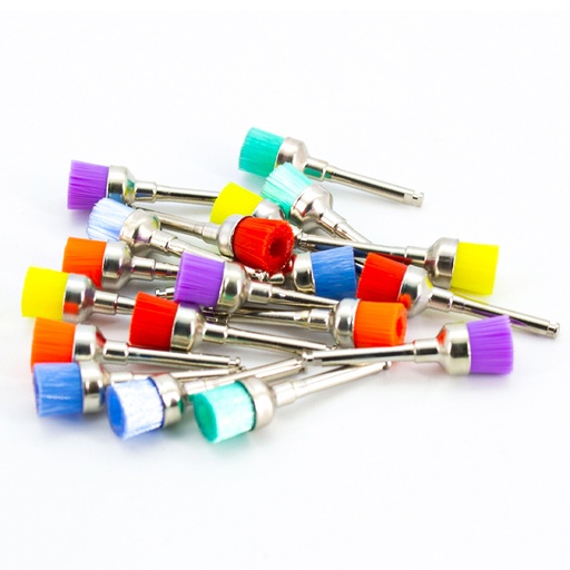 ESCOBILLA DE PROFILAXIS COPA NYLON - MEDIA/BLANDA - COLORES - CAJA X 100 UNID