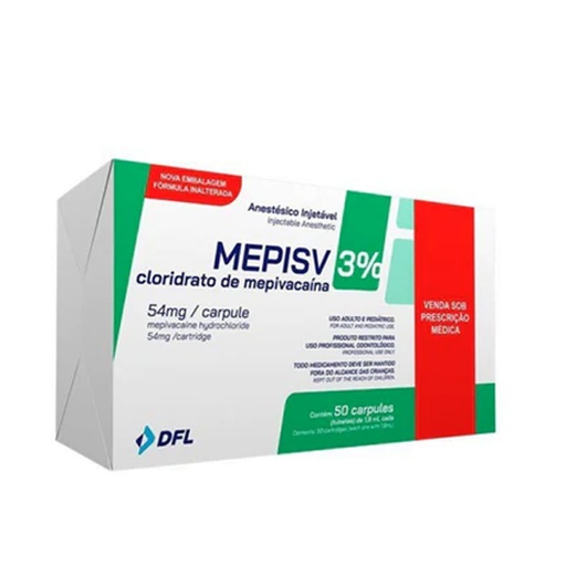 ANESTESIA - 3% MEPIVACAINA MEPISV 50/T - DFL BRASIL