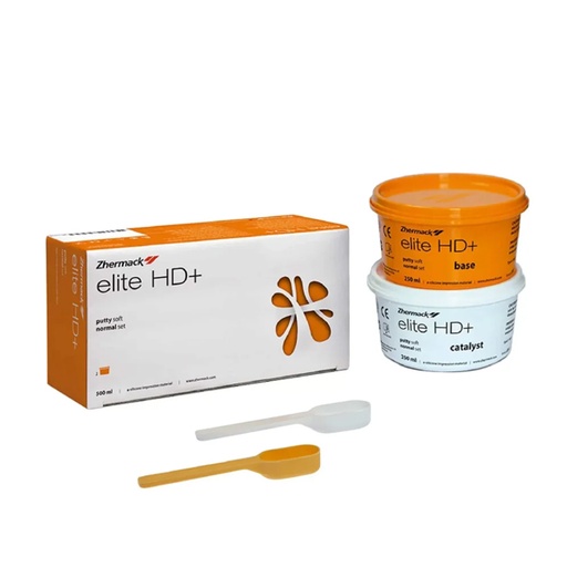 SILICONA ADICION - ELITE HD+, PUTTY NORMAL CAJA 2 POTES 250 ML PESADA - ZHERMACK
