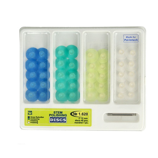 PULIDO COMPOSITE - DISCOS MONTADOS 40 PCS + 1 MANDREL / 1620