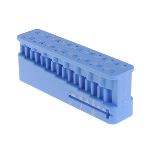 REGLA ENDO - CALIBRADORA PLASTICA ESTERILIZABLE CON PERFORACIONES TIPO MINI ENDO BLOCK - AND