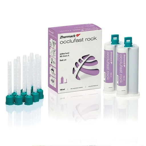 REGISTRO MORDIDA - SILICONA OCCLUFAST ROCK 2X50ML + 12 PUNTAS  ZHERMACK