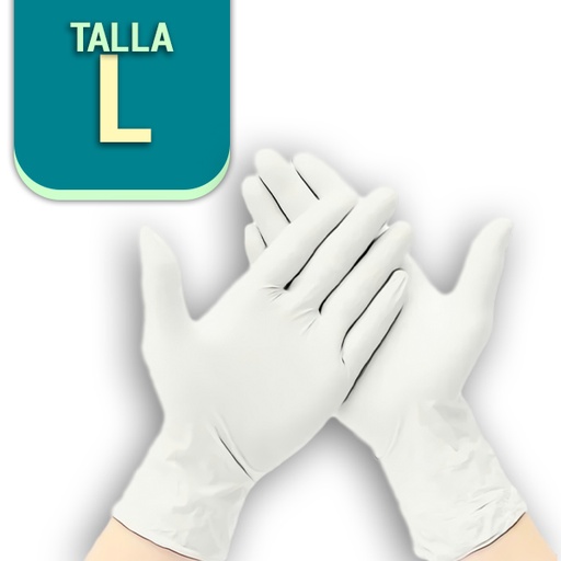 GUANTE LATEX C/POLVO BLANCO TALLA L - CJ X100 UN