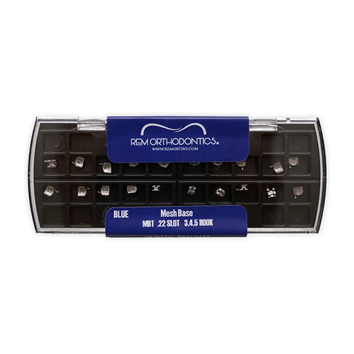 JUEGO BRACKETS METALICOS MBT SLOT .022X.025 C/TORQUE Y MALLA MICRORENADA - GC ORTHODONTICS