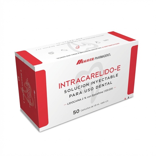 ANESTESIA - 2% INTRACARE LIDOCAINA, 50/T PLASTICO MAVER