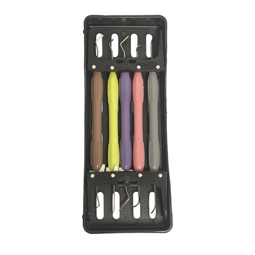 KIT DE ESPATULAS PARA COMPOSITE 5 UNID CON CASSETTE - LEOINOX